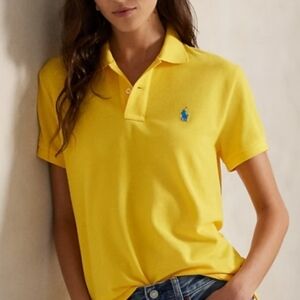 Ralph Lauren Women's Yellow Classic Fit Polo ~ Size Medium